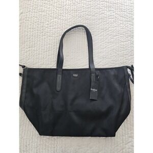 Botkier Womens Leather Trim Zip Closure Tote Bag Black Size M‎